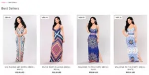 Image of FashionNova.com "Best Seller" category