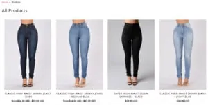 Image of best selling FashionNova.com items