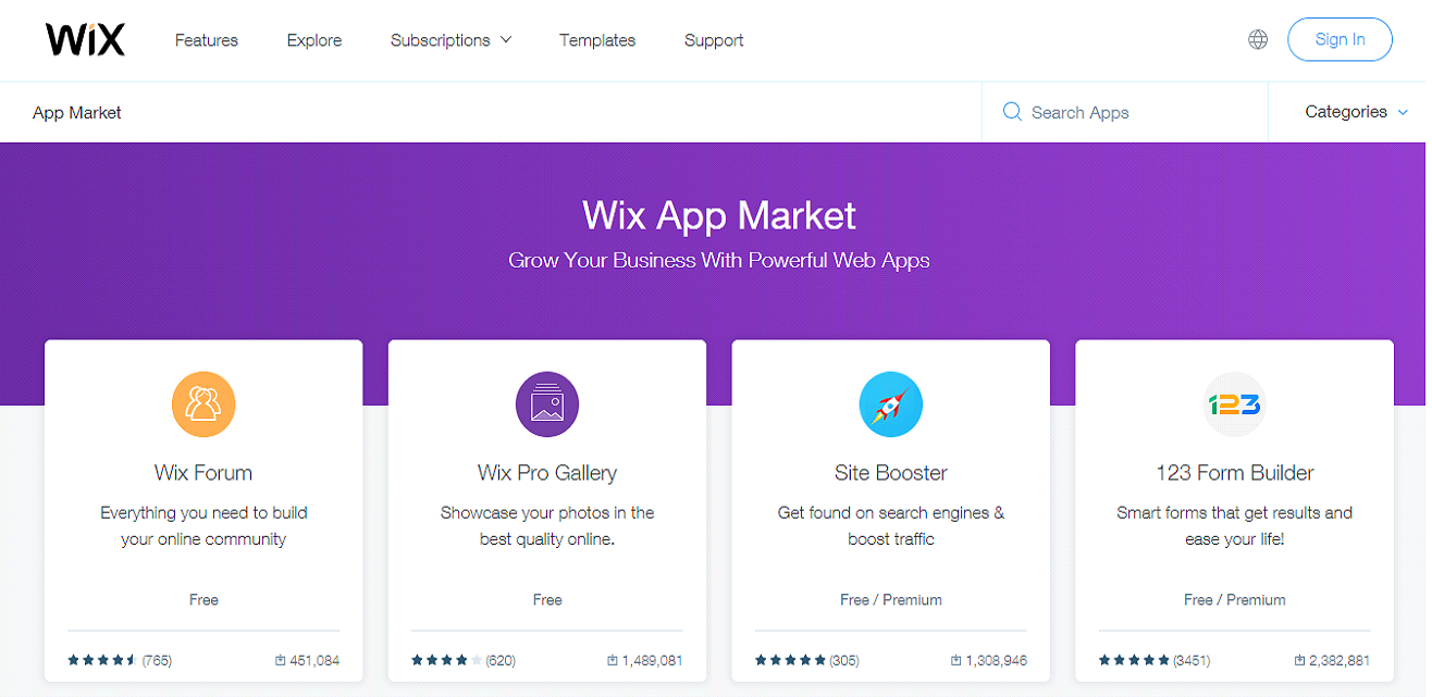 wix app market