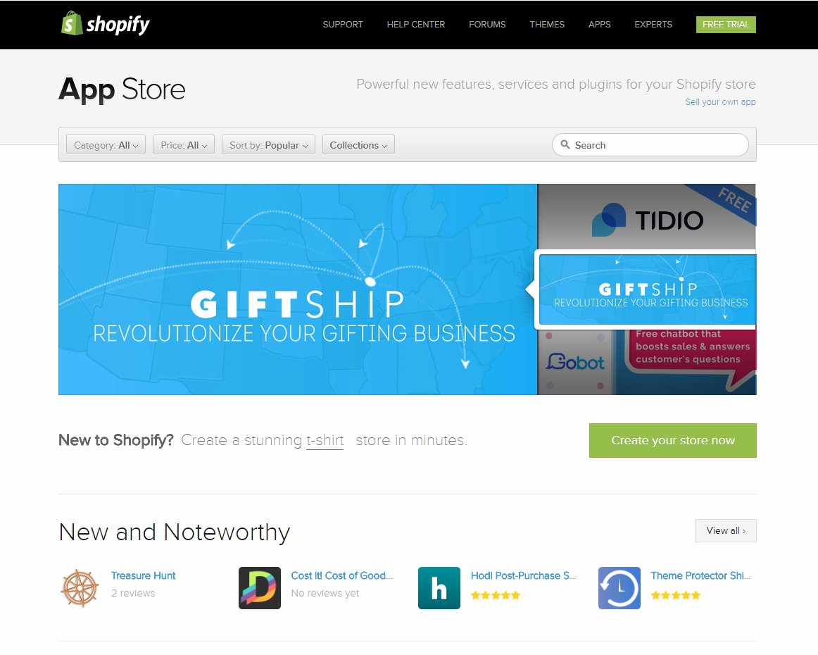 shopify app store