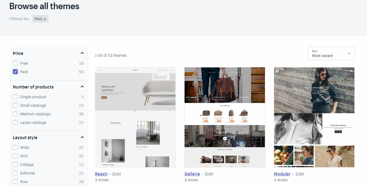paid themes shopify