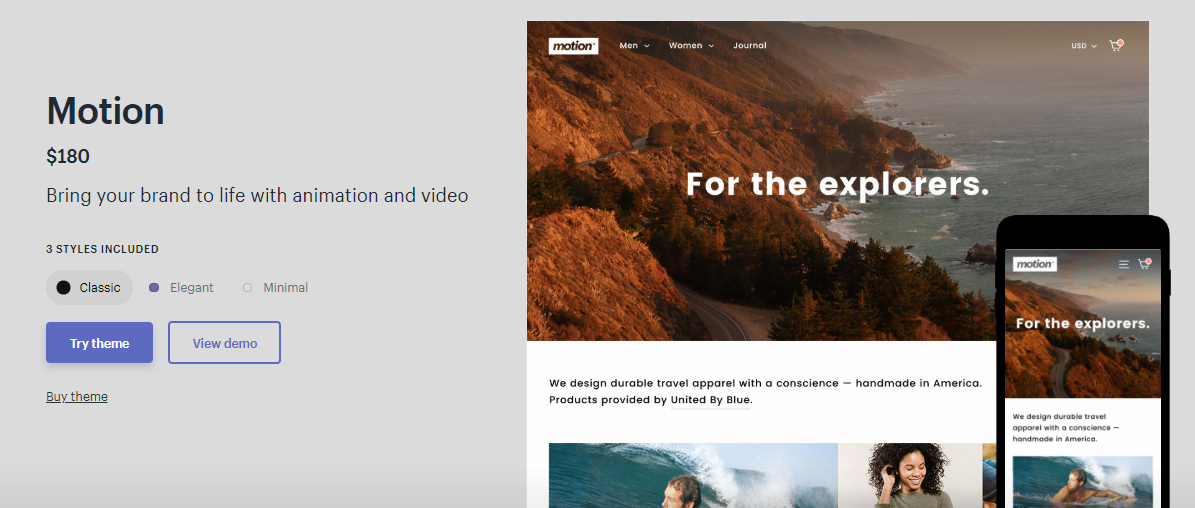 shopify themes motion