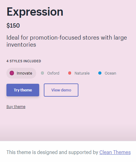 shopify themes expression