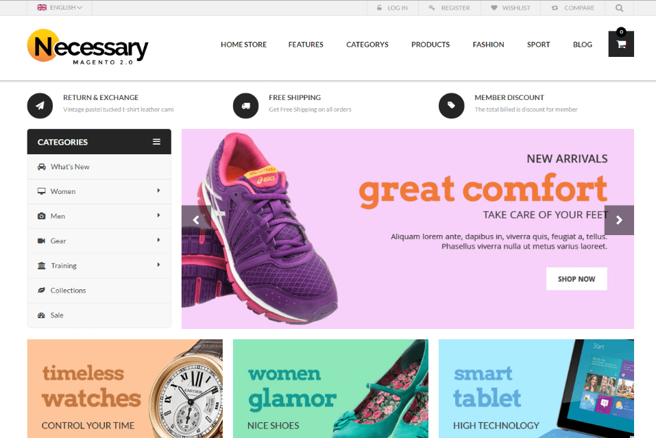 em necessary magento theme