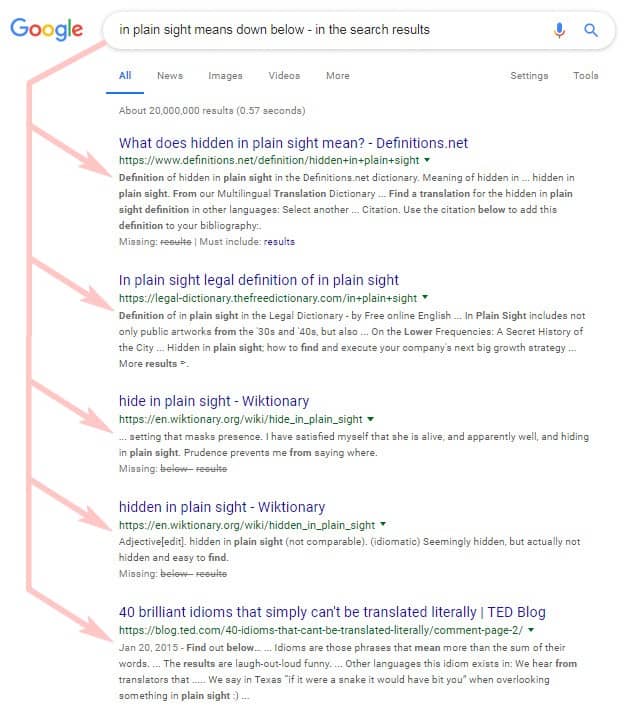 if you haven’t, in plain sight search results