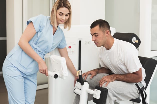 medical device marketing can be a thing to get right because of the watchful eyes of the us food and drug administration (fda) and hipaa, doctor teaching patient how use medical device