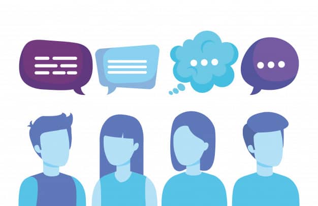 medical device marketing can be a thing to get right because of the watchful eyes of the us food and drug administration (fda) and hipaa, group people with speech bubbles