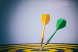 marketing is an ever changing industry, no matter what it’s meant for, two color dart with target arrows business concept target marketing success goal symbol
