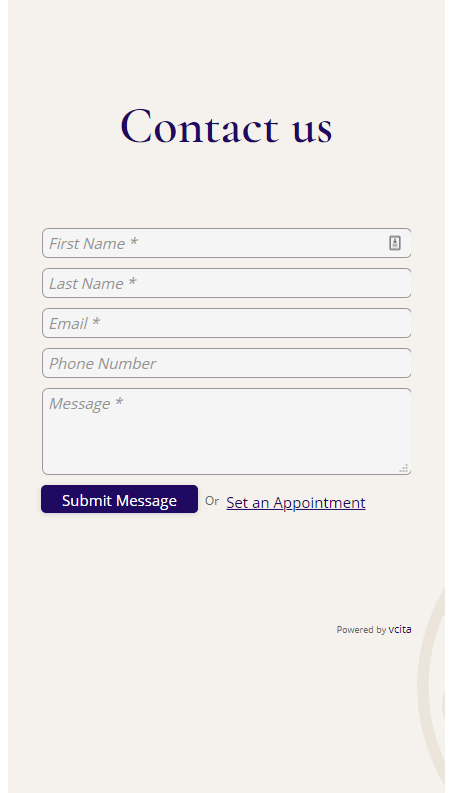 mobile responsive contact form, mobile appointment