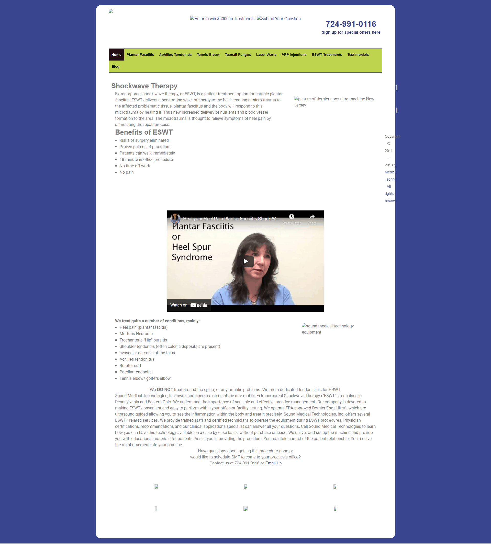 Screenshot of the old Sound Med Tech website