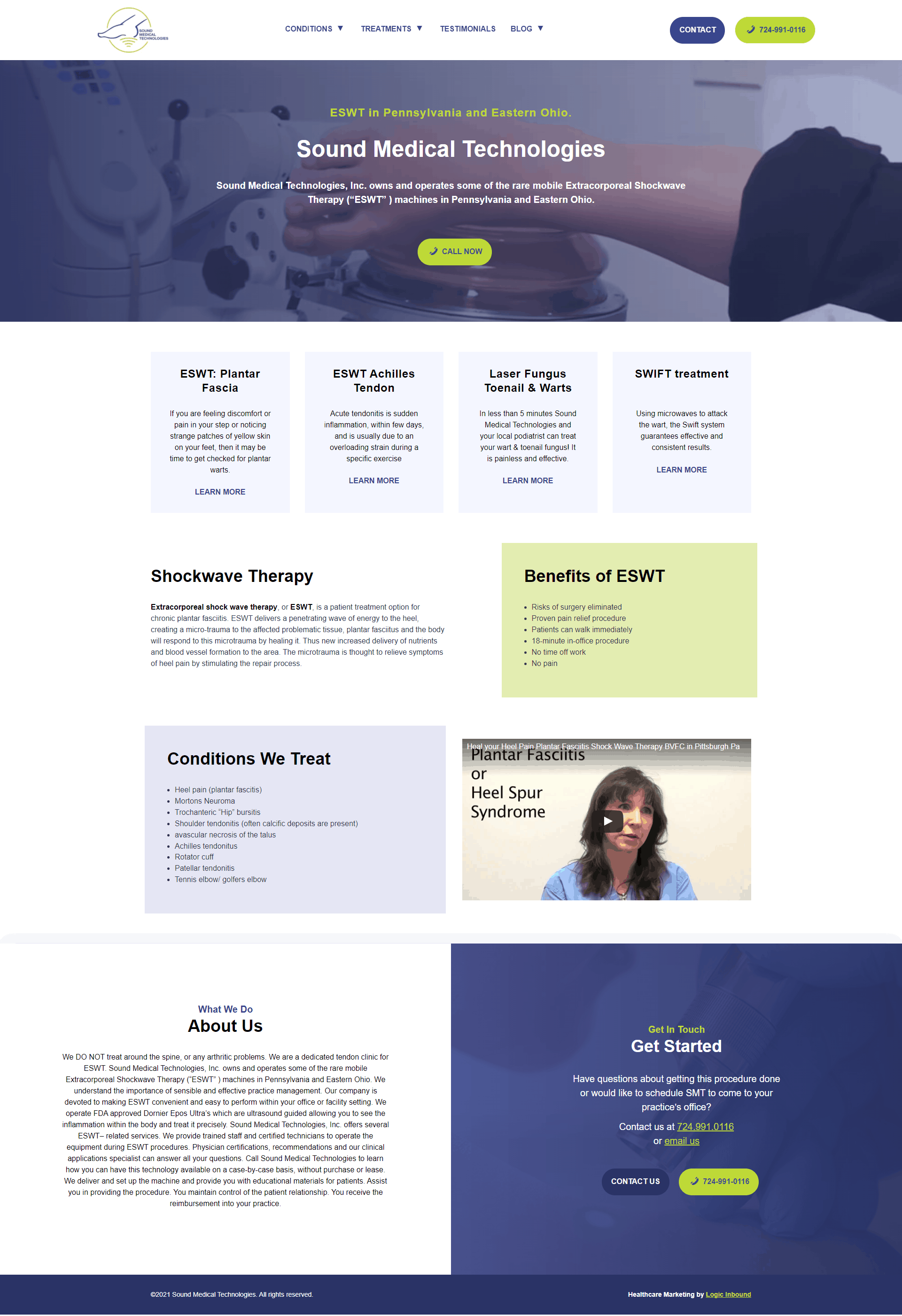 Screenshot of the new Sound Med Tech Website