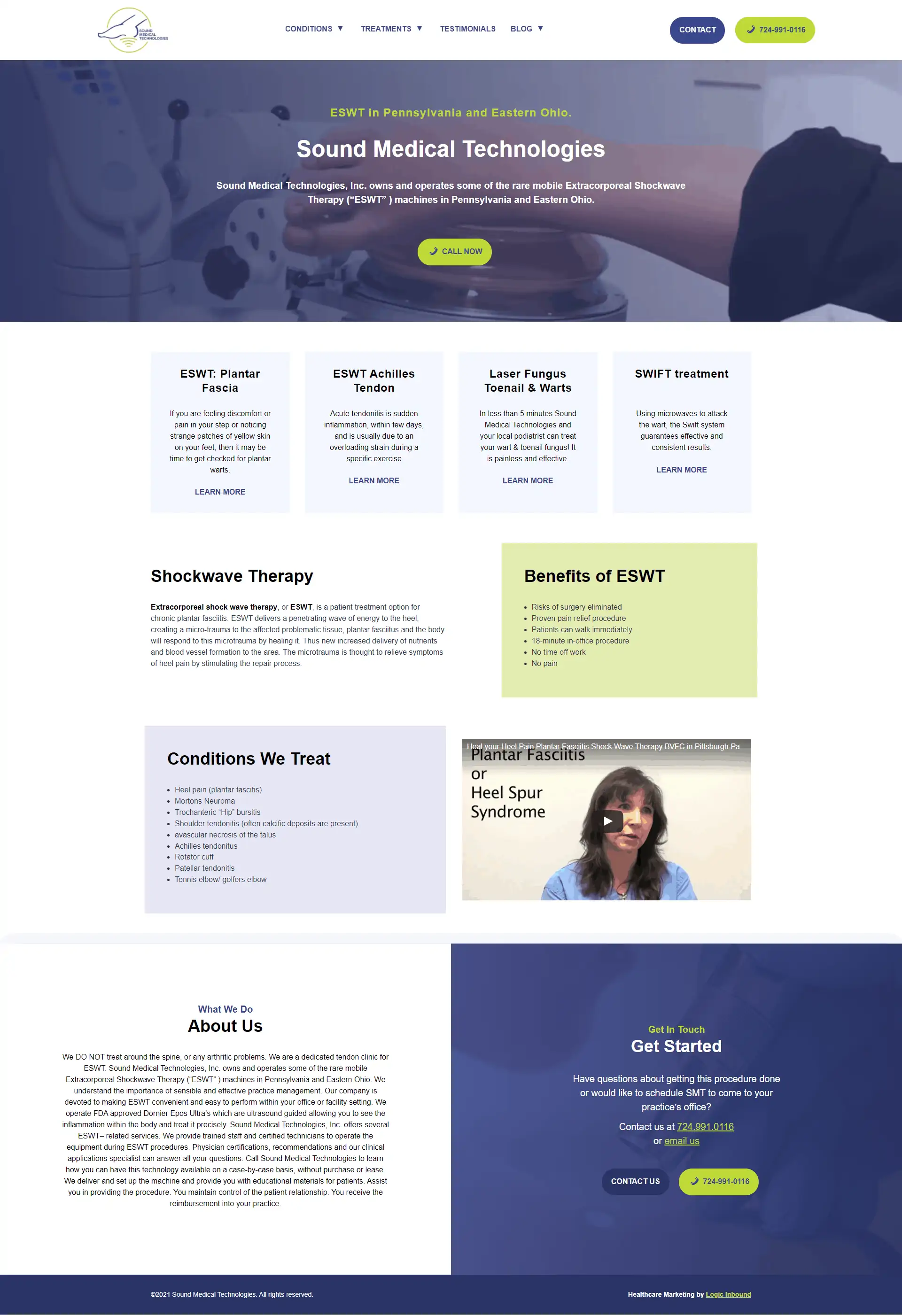 Screenshot of the new Sound Med Tech Website