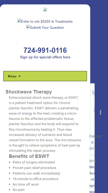 Mobile screenshot of the old Sound Med Tech website