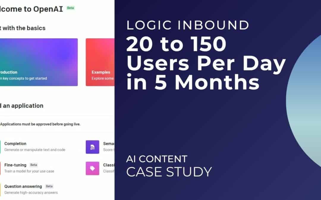 AI Content Case Study – Growing from 30 to 150 Users Per Day In 6 Months