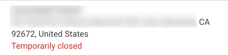 Business Marked as “Temporarily Closed” on GBP